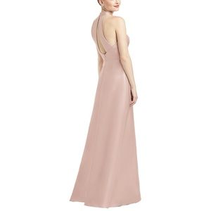 Alfred Sung D772 High Neck Cutout Satin Twill Dress